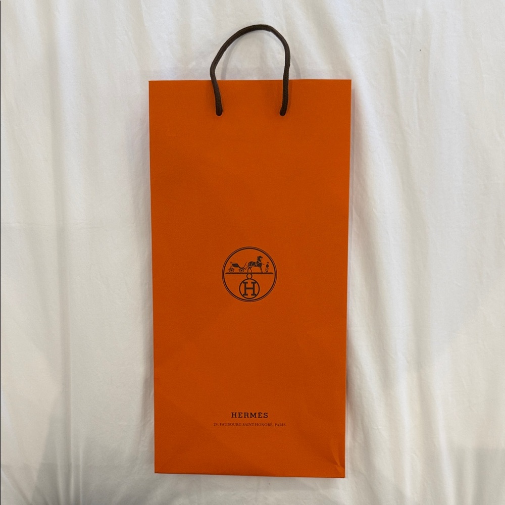 Hermes Orange Shopping Bag